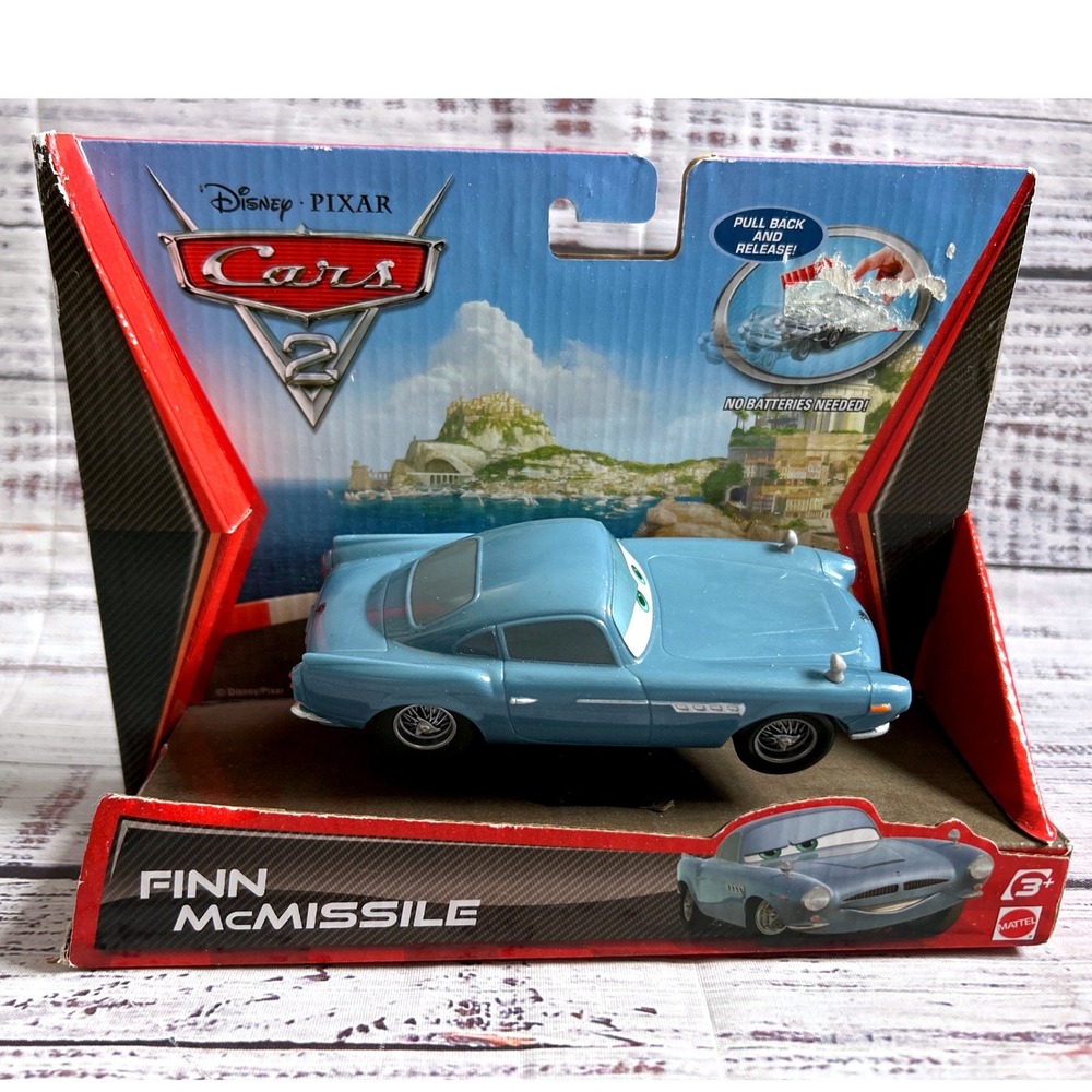 Disney Cars 2 FINN MCMISSILE Pullback Retrofriction 2010 Blue Car V3005